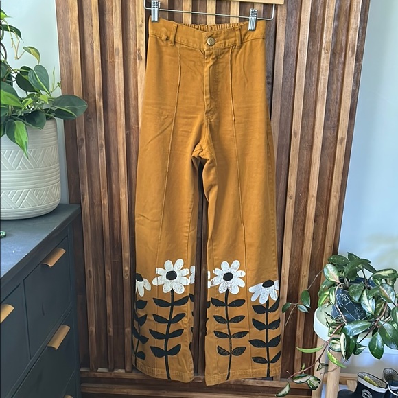 Big Bud Press Orange Floral Wide Leg Pants - Picture 2 of 10